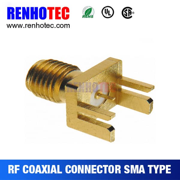 SMA Female to PCB Edge Mount Crimp RF Coaxial SMA Connectors